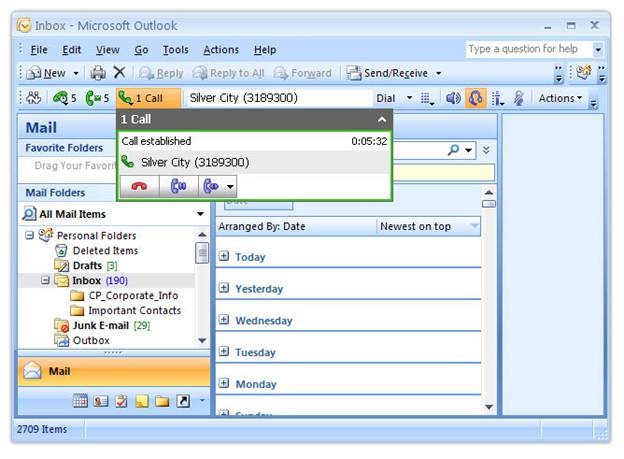 Bria Add-in для Microsoft Outlook®