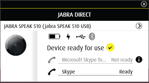 Jabra Direct с подключенным Jabra Speak 510