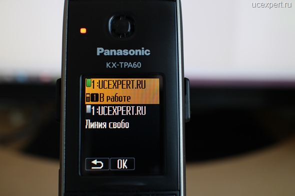 Рис. Статус каналов SIP-линий. Экран Panasonic KX-TPA60